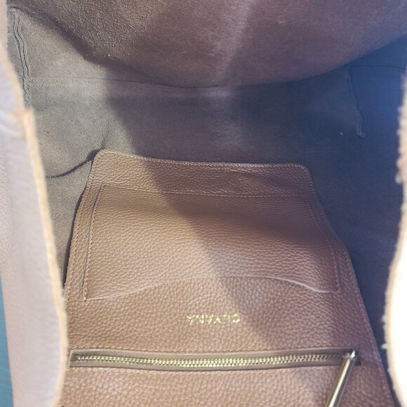 Cuyana Large Classic Easy Tote Shoulder Bag Tan Pebbled Leather Large - Picture 8 of 10